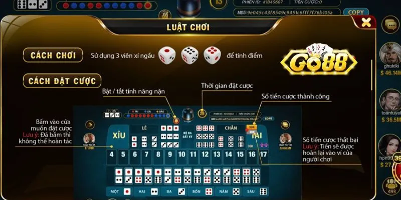 Nắm rõ luật chơi Sicbo tại cổng game Go88